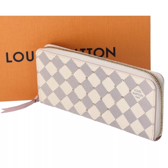Louis Vuitton Zippy Clemence Wallet Damier White Studded N60252 Rose Ballerine - Picture 2 of 10